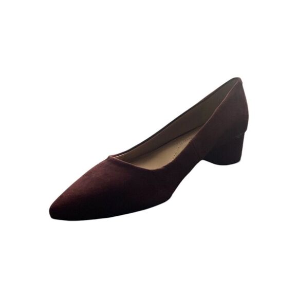 Alfani Step N Flex Cashh Women Pointed Toe Pump Heel Dark Berry Suede Sz 6M - Picture 3 of 8